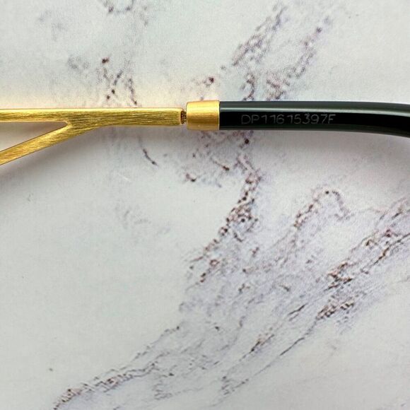 PRADA Sunglasses Gold Metal Square Triangle Black Logo Made in Italy Authentic - Picture 8 of 16